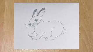 Kolay tavşan çizimi - Easy rabbit drawing #rabbitdrawing #discover 