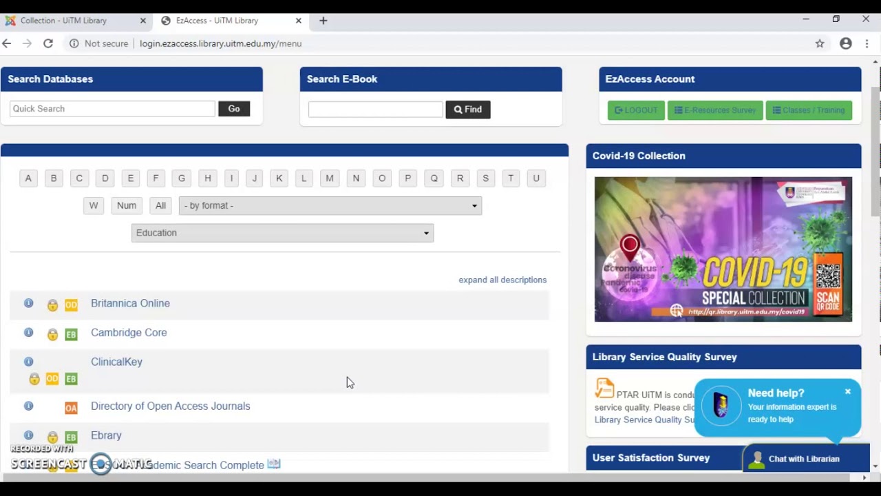 Akses Online Database e Resources UiTM YouTube Akses online database e resources uitm youtube