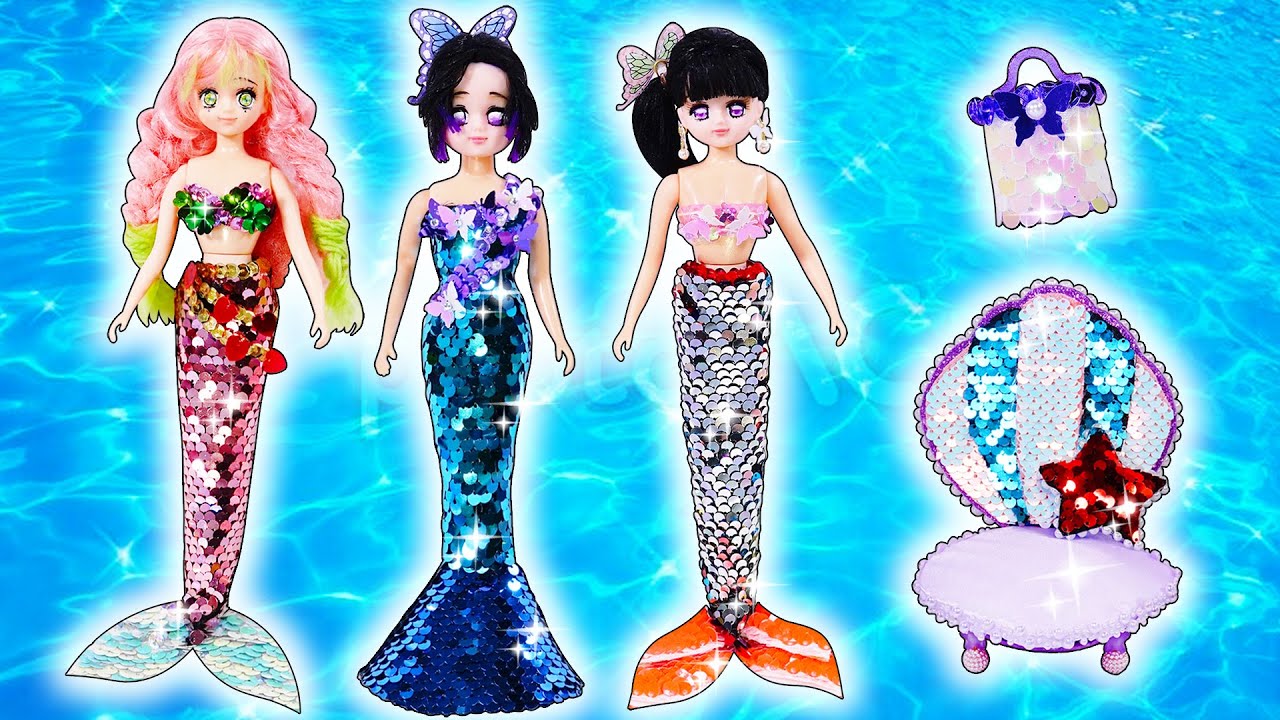 ✨わさび✨幻のパンフ表紙Set❣定価¥32560❣✨夏〜まるでリカちゃん✨ Demon Slayer] Licca-chan❤ DIY mermaid dresses for Shinobu