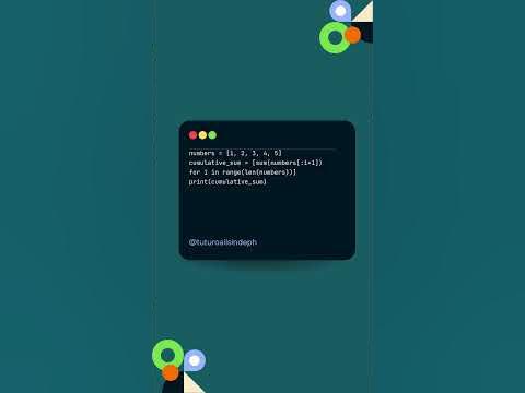 Python Trick 6 : Generate a Cumulative Sum List in One Line #shorts # ...