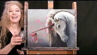 Learn How to Paint "UNICORN AND FAIRY" with Acrylic - Paint and Sip at Home - Step by Step Tutorial screenshot 5