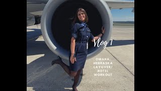 Vlog 1// Omaha layover//Leg & booty hotel workout