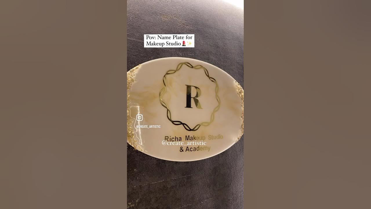 Resin Name Plate For Makeup Studio