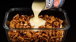 Bate la leche condensada con nueces y quedarás sorprendido. Delicadeza rápida