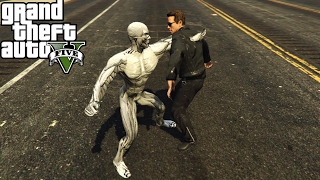 Terminator Genisys: Pops vs T-3000 Fight (GTA 5)