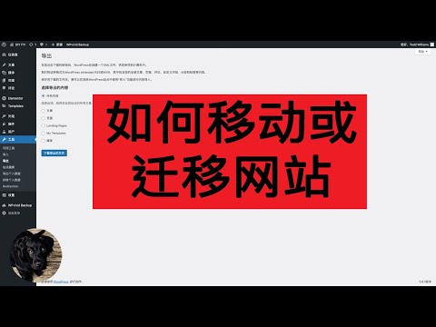 如何移动或迁移一个网站。