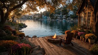 Peaceful Waterside ASMR: Spring Fire Glow, Relaxing Nature Sounds & Birdsong.