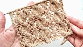 Шикарный ажурный узор со жгутами 😍 для вязания жилеток, туник,  пуловеров