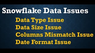 Snowflake Demo | Snowflake Data Issues  | Snowflake Tutorial