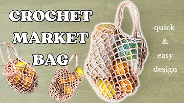 how to crochet quick and easy market bag | net bag