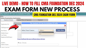 How to Fill CMA foundation December 2024 Exam Form | CMA Foundation December 2024 Exam Form process