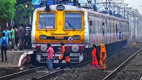 Advertise Printed Colourful Aerodynamic Bardhaman-Howrah Chord Line EMU Local Train arriving Station