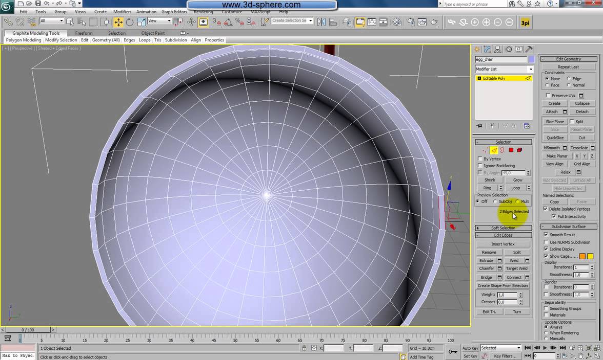 Modelling an egg chair using 3ds max part 1