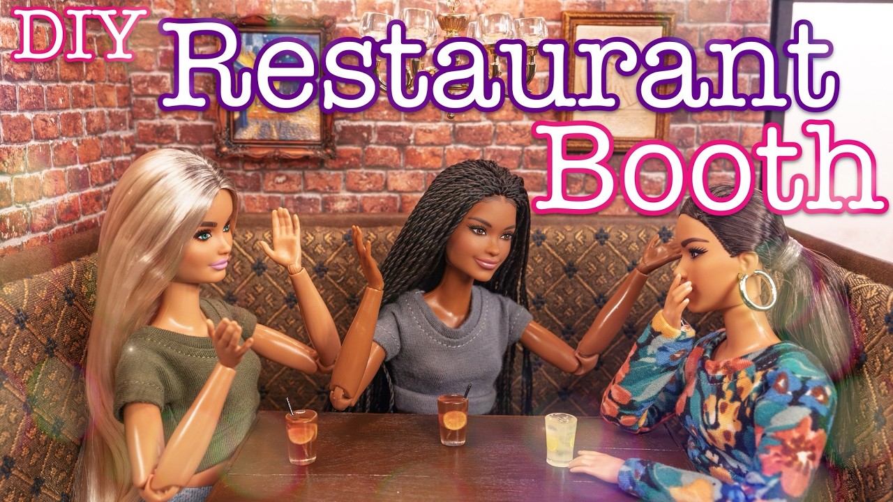 How To Make a Restaurant Booth in a Hidden Doll Room | DIY | Cardboard Doll Crafts