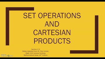 2 3 Set Operations and Cartesian Products