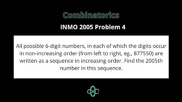 Combinatorics | INMO 2005 Problem 4 | Indian National Math Olympiad | Cheenta