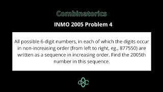 Combinatorics | INMO 2005 Problem 4 | Indian National Math Olympiad | Cheenta