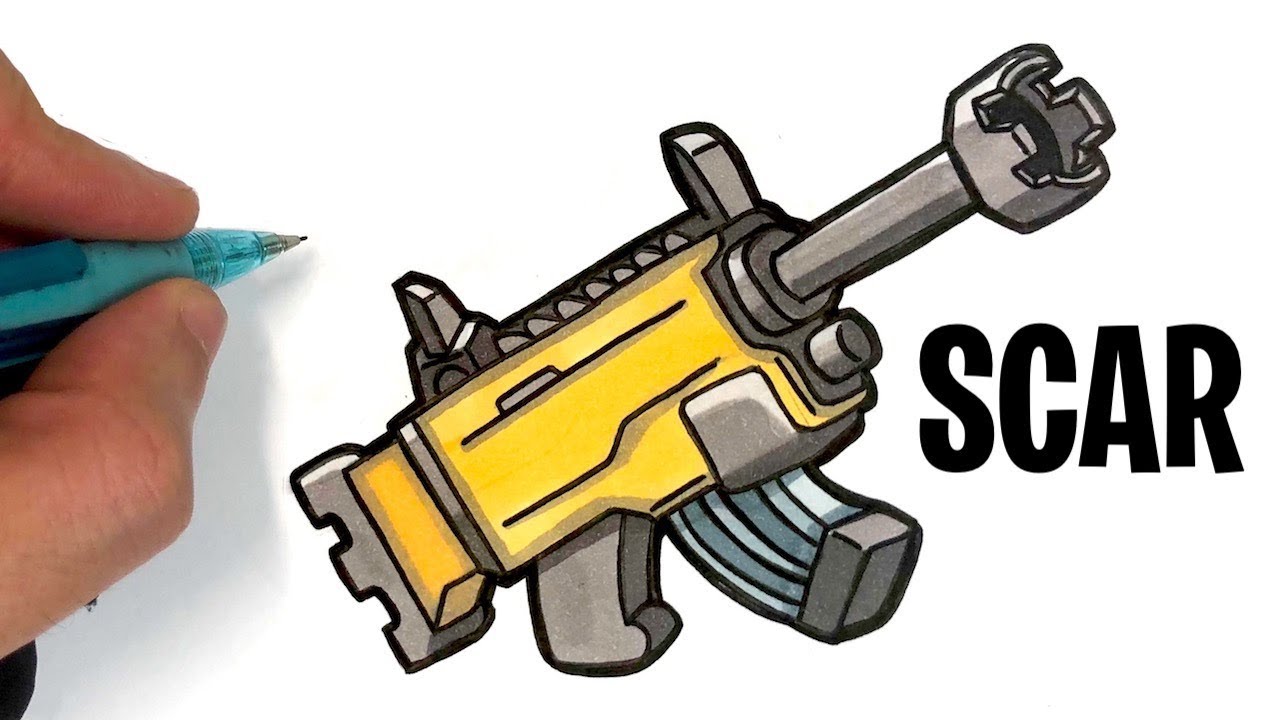 desenhar scar fortnite arma batteland - desenhos do fortnite armas