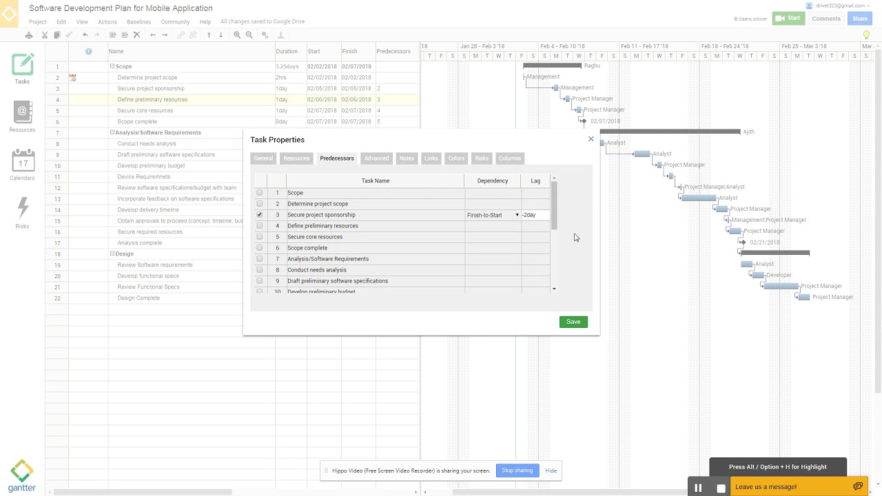 Excel Gantt Chart Task Dependencies