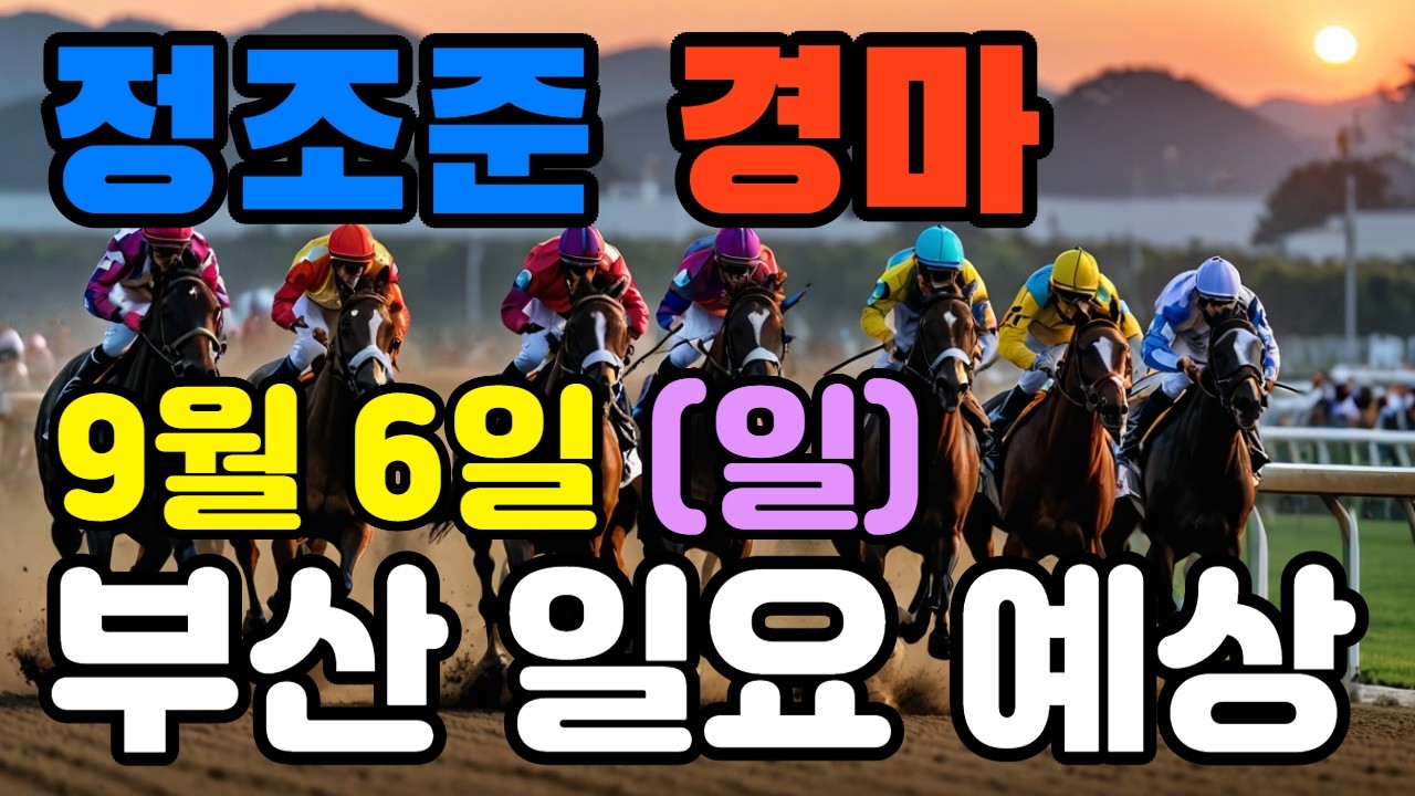 🔴 9월 6일 부산 일요 예상 !!! 🔴 제주·서울·부산 경마 고배당 가능성 분석｜정조준 AI 경마 명승부 예측🔴