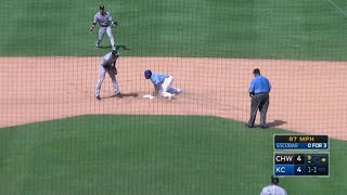 CWS@KC: Cain takes second on wild pitch in 9th inning