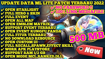 Data ML Lite Full Event 500Mb Patch Fredrinn | ML Lite | Cara Mengatasi Lag & Patah Patah ML
