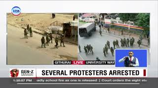 LIVE Githurai: Some protestors arrested and tossed at the back of Subarus by police officers
