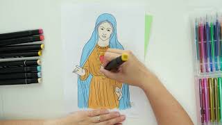 Color with me Blessed Virgin Mary | Color Step by Step | Color Club | NCS music