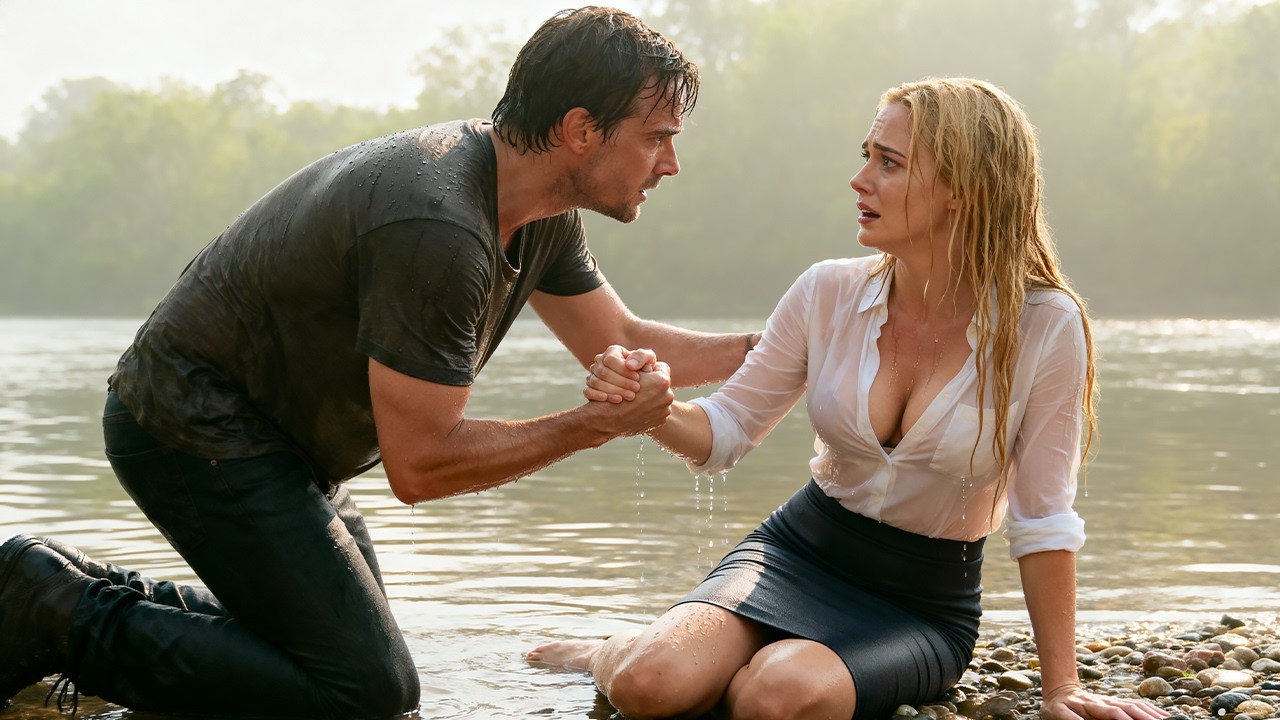 Single-Dad rettet CEO aus dem Fluss – sie fragt: „Bleibst du, wenn ich mich ausziehe?“