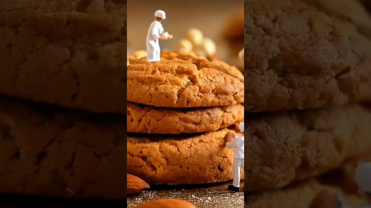 Tiny chef making almond cookies (AI Generated) 