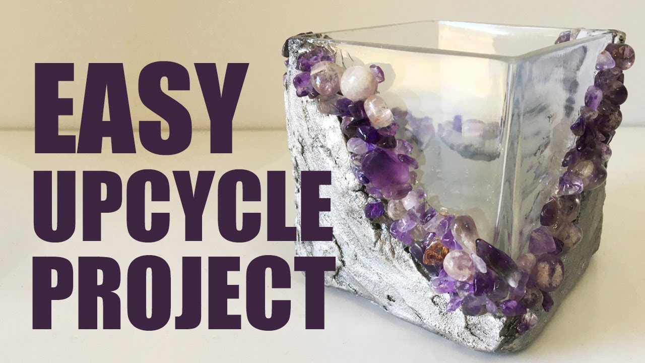 Upcycling a Glass Vase and decorating it with a texture paste YouTube