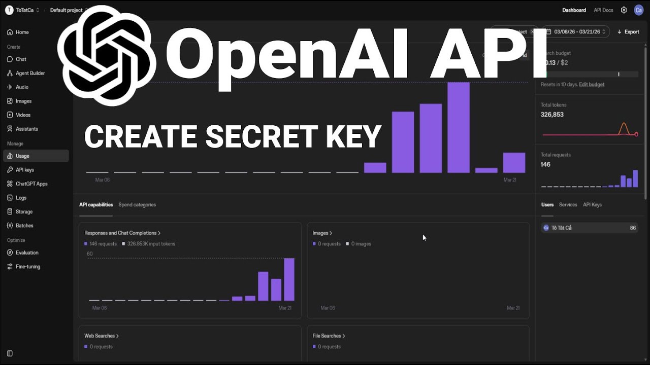 Create OpenAI API Key Easily | Full Guide + Usage, Budget & Security ...