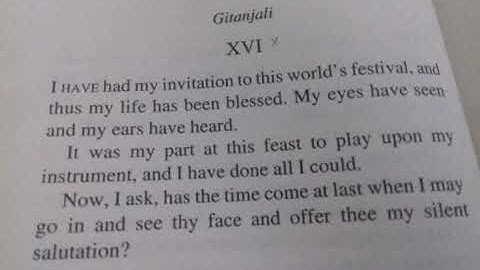 Gitanjali : Song XVI(16)🙏🙇 Rabindranath Tagore