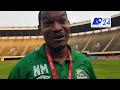 Norman mapeza reacts to fc platinum winning the castle lager premier soccer league title