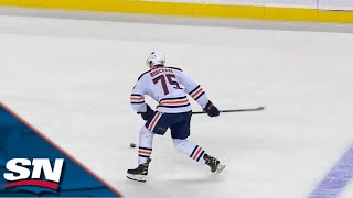 Evan Bouchard Scores To Cap Off A Crazy One Minute Goal Scoring Frenzy