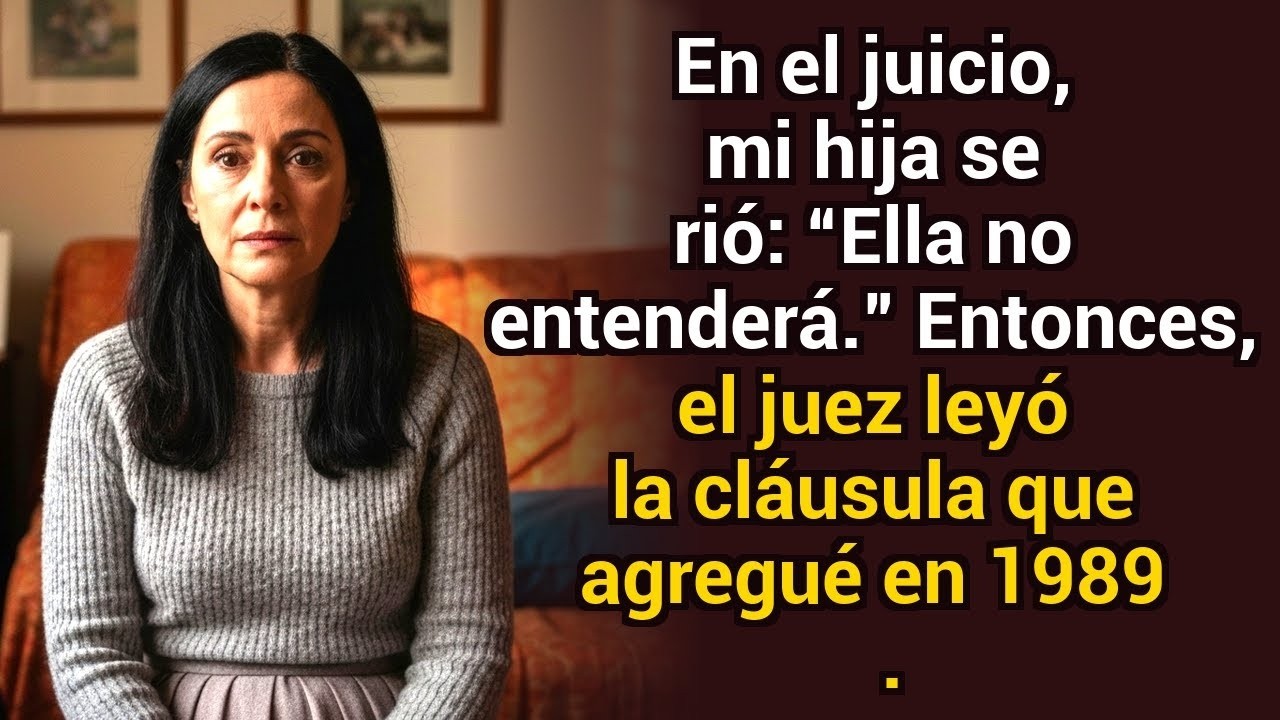 En la corte, mi hija se rió： “Ella no lo entenderá ” El juez leyó la cláusula que agregué en 1