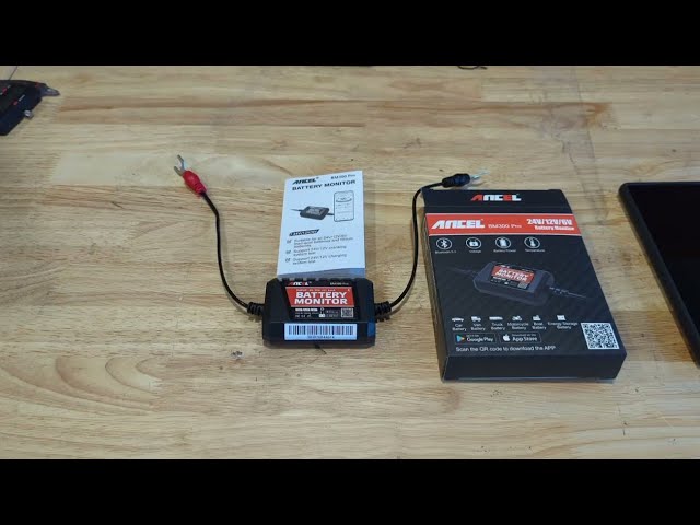 ANCEL BM300 12V Battery Monitor - Bluetooth 4.0 Automotive Voltmeter With Charging, Cranking