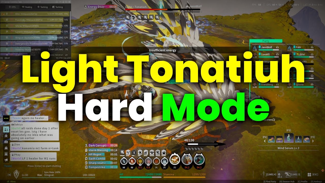 Dragon Shackles: Light Tonatiuh Hard Mode 12-Man Clear | Skyward POV | Blue Protocol Star Resonance