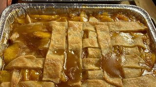 HOW I  MAKE MY OLD SCHOOL PEACH  COBBLER TO TRAVEL (CHURCH,POT LUCKS,FAMILY REUNIONS,ETC)