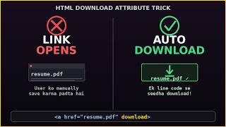 HTML download Attribute - Sirf Ek Line Se File Download Karwao