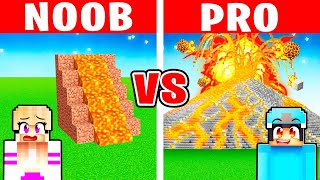 NOOB vs PRO VOLCANO HOUSE Build Challenge in Minecraft