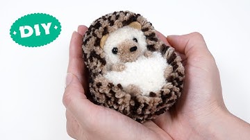 🦔 Diy Hedgehog Pom Pom 🧶 How to make a Hedgehog out of Yarn 🦔