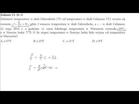 Wideo: Jaka temperatura w skali Celsjusza jest równa dwukrotności jej wartości wyrażonej w skali Fahrenheita?