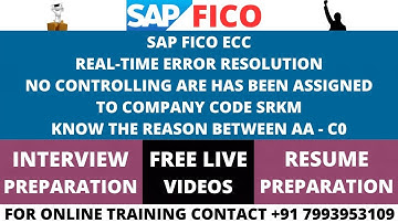 SAP FICO ECC ERROR RESOLUTION IN ASSET ACCOUNTING, NO CONTROLLING AREA HAS BEEN ASSIGNED TO CO-CODE