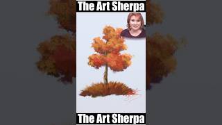 Easy how to draw and paint a fall tree 🍁 #art #acryliclesson #diy #theartsherpa #beginnerart