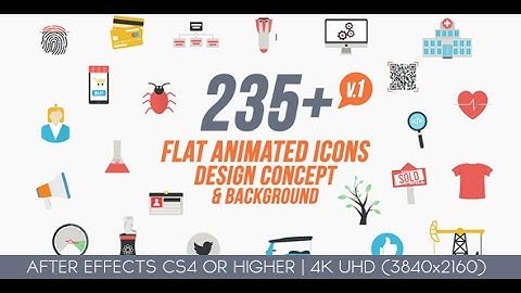 After Effects Template: Flat animated icons / backgrounds / design concepts