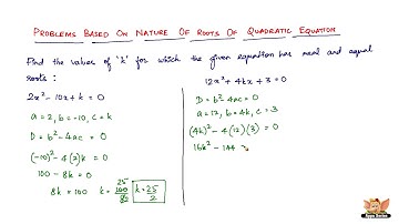 How to solve problems based on nature of roots of quadratic equation? -- Vol. 2/3