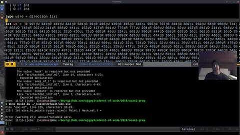 Advent of Code practice in OCaml (2019, day 3, part 1)
