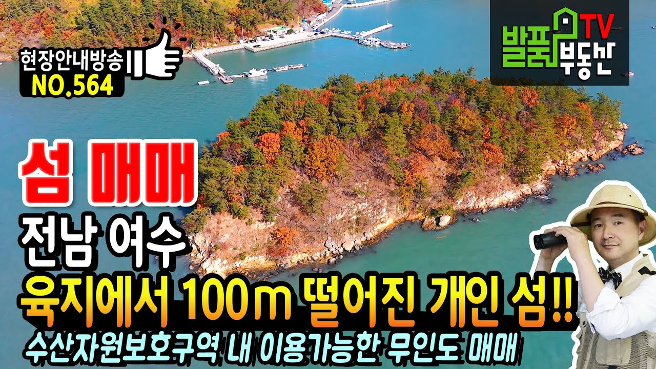 (섬 매매) 육지에서 1백미터 떨어진 개인 섬!! 전남 여수 무인도 매매 수산자원보호구역 내 이용가능한 아름다운 곳 여수부동산 - 발품부동산TV