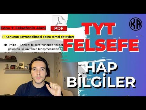 TYT FELSEFE HAP BİLGİLER! / Bilmen Gereken Her Şey! / #TYT #AYT #YKS